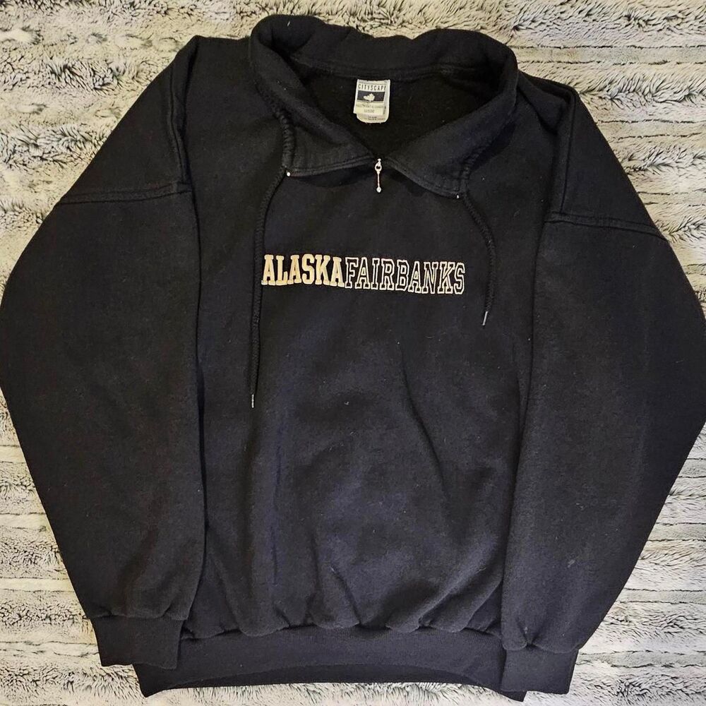 American-vintage Men's Black and White Hoodie